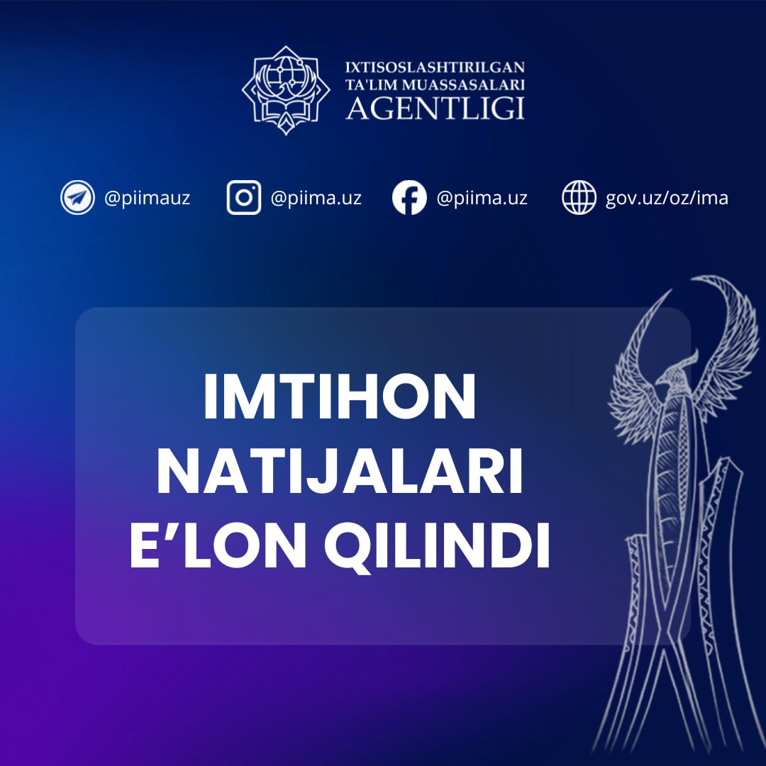 PREZIDENT MAKTABLARINING ASOSIY IMTIHON NATIJALARI E’LON QILINMOQDA