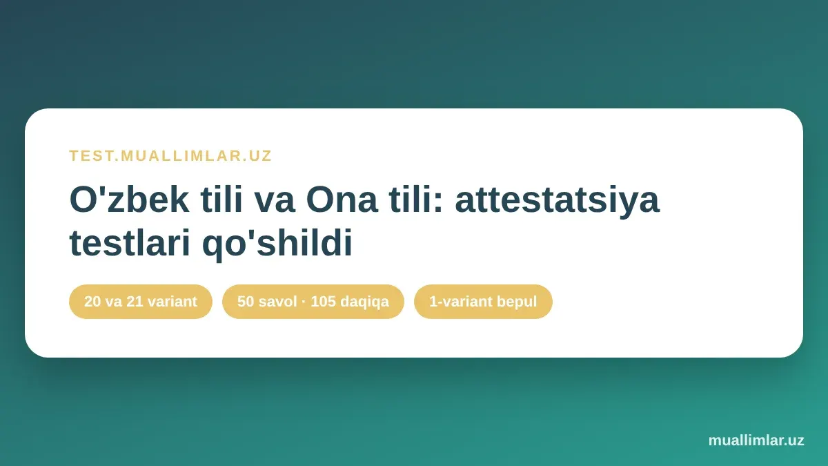 Attestatsiyaga real formatda tayyorlaning
